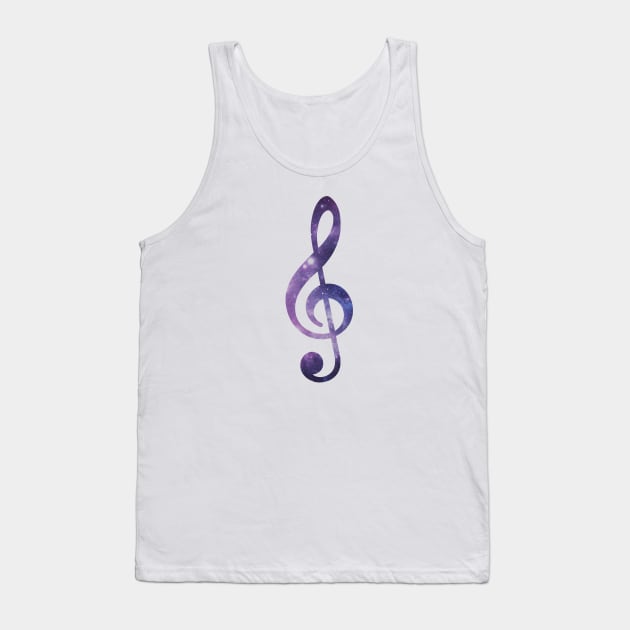 Space Treble Clef Tank Top by designed2teach